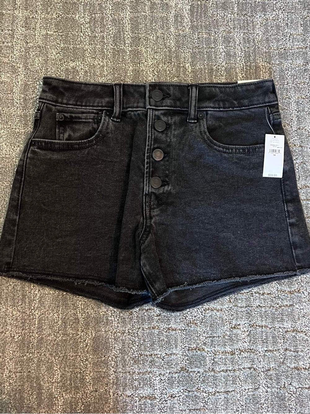 Gap Teen Black High Waisted Jean Shorts